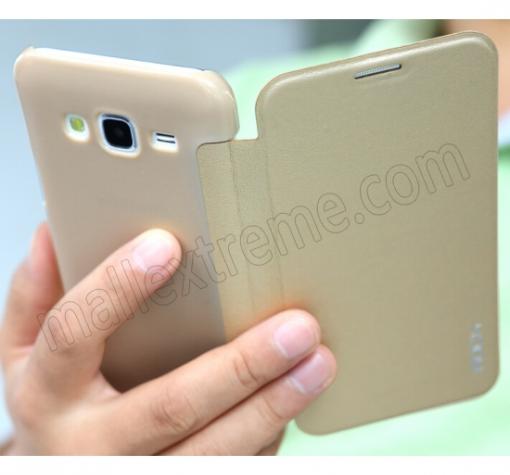Луксозен кожен калъф тефтер ROCK Delight Series за Samsung Galaxy S6 Edge G925 - златист — снимка 3
