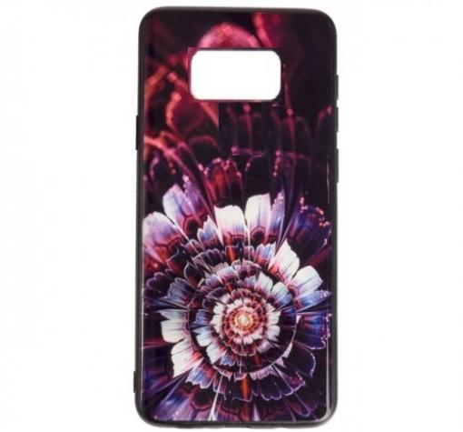 Луксозен силиконов калъф / гръб / TPU с Popsocket за Samsung Galaxy S8 G950 - червен / цвете / абстрактен