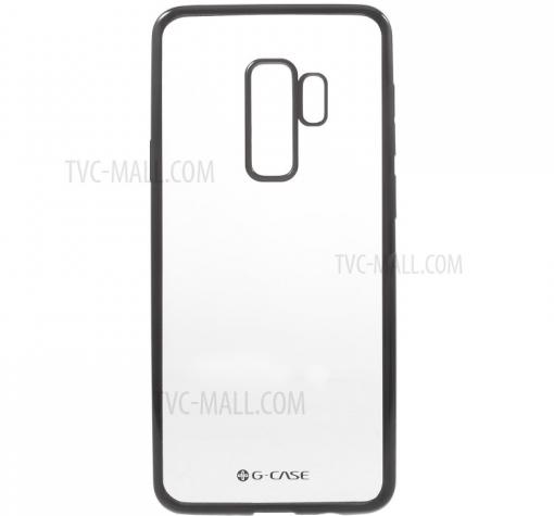 Оригинален силиконов калъф / гръб / TPU G-Case Plating за Samsung Galaxy S9 G960 - прозрачен / черен кант
