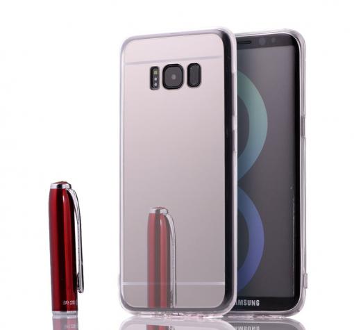 Луксозен силиконов калъф / гръб / TPU за Samsung Galaxy S8 G950 - сребрист / огледален