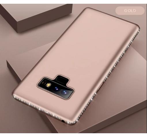 Луксозен силиконов калъф / гръб / TPU с камъни за Samsung Galaxy Note 9 - златен