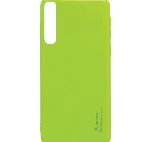 Силиконов калъф / гръб / TPU за Samsung Galaxy A70 - лайм / брокат