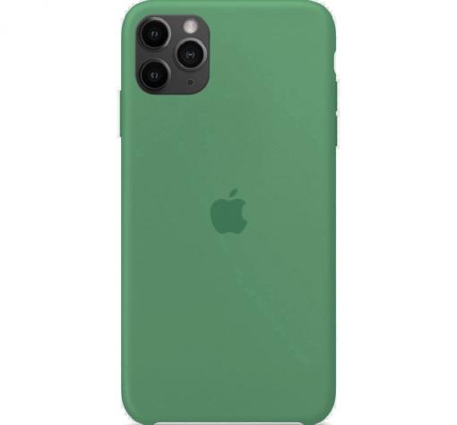 Оригинален гръб Silicone Cover за Apple iPhone 12 Pro Max 6.7" - тъмно зелен / лого