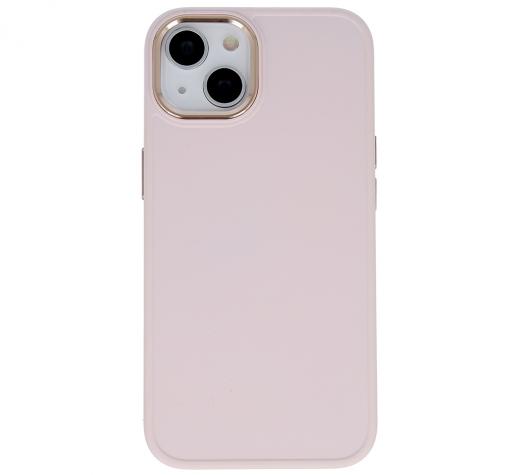 Луксозен силиконов калъф / кейс / Silicone Satin Case за iPhone 15 (6.1) - светлорозов — снимка 2
