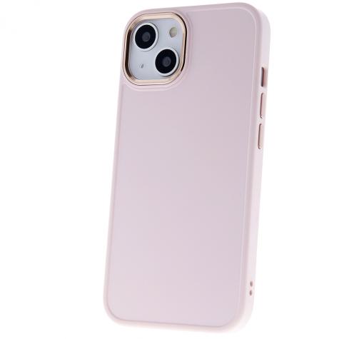Луксозен силиконов калъф / кейс / Silicone Satin Case за iPhone 15 (6.1) - светлорозов — снимка 3