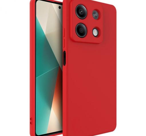 Силиконов калъф / гръб / TPU кейс за Xiaomi Redmi Note 13 5G - червен кейс със защита за камерата