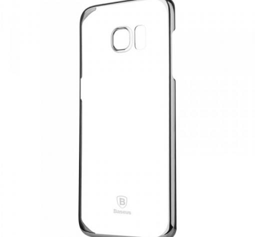 Луксозен твърд гръб Baseus Glitter Case за Samsung Galaxy S7 G930 - прозрачен / тъмно сив кант — снимка 2