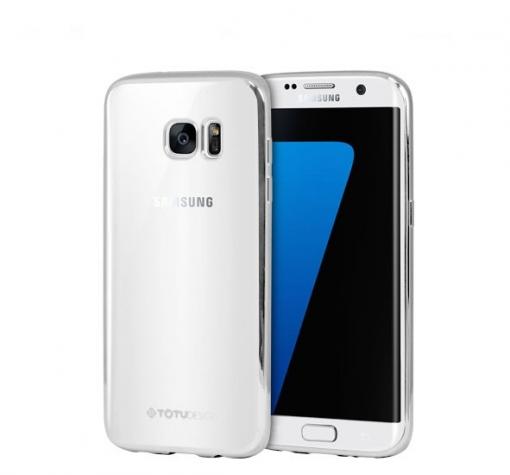 Луксозен силиконов калъф / гръб / TPU TOTU Design Jane Series за Samsung Galaxy S7 Edge G935 - прозрачен / сребрист кант