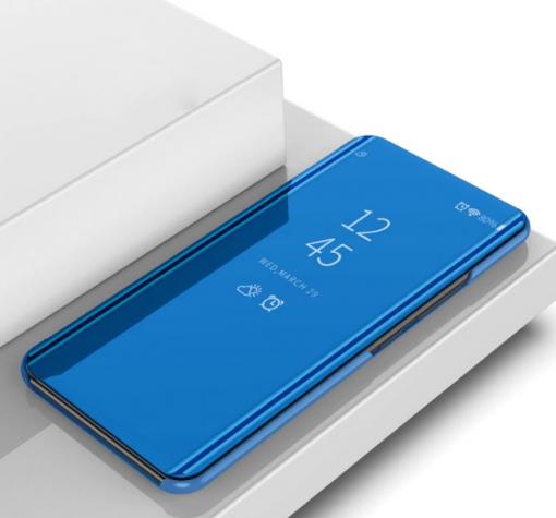 Луксозен калъф Clear View Cover с твърд гръб за Xiaomi Redmi Note 9 - син — снимка 2