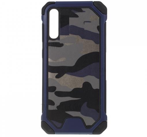 Силиконов калъф / гръб / TPU за Samsung Galaxy A70 - камуфлаж / син