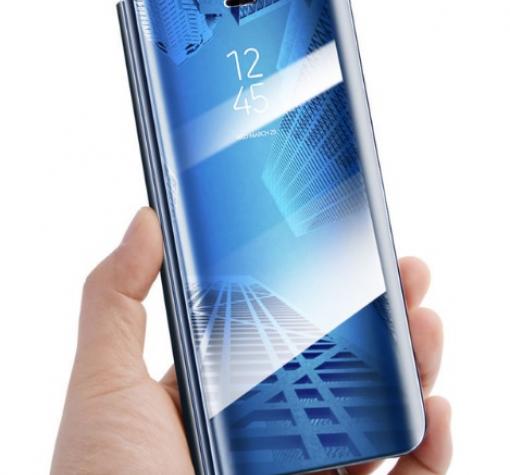 Луксозен калъф Clear View Cover с твърд гръб за Huawei P20 Lite - син — снимка 3