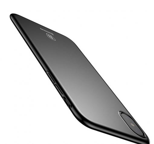 Луксозен твърд гръб Baseus Thin Case за Apple iPhone X - черен — снимка 2