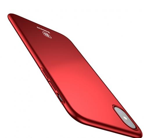 Луксозен твърд гръб Baseus Thin Case за Apple iPhone X - червен — снимка 2