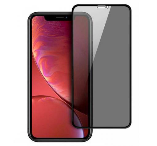Privacy 5D full cover Tempered glass Full Glue screen protector iPhone 14 Pro Max / Privacy Извит стъклен скрийн протектор с лепило от вътрешната страна за iPhone 14 Pro Max - черен / прозрачен — снимка 2