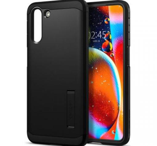 Оригинален гръб Spigen Tough Armor със стойка за Samsung Galaxy S21 - черен