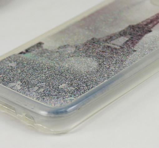 Силиконов калъф / гръб / TPU 3D за Samsung Galaxy S7 Edge G935 - Айфелова кула / сребрист брокат — снимка 3