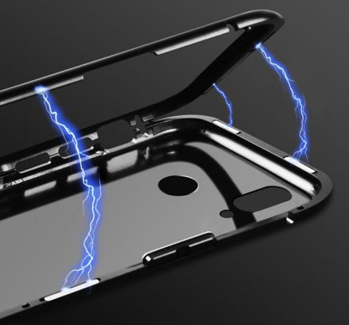 Магнитен калъф Bumper Case 360° FULL за Huawei P30 Lite - прозрачен / черна рамка — снимка 2