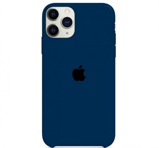 Оригинален гръб Silicone Cover за Apple iPhone 12 Pro Max 6.7" - тъмно син / лого