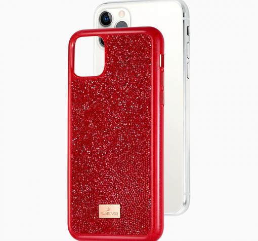 Луксозен твърд гръб Swarovski за Apple iPhone 12 Pro Max 6.7" - червен / камъни — снимка 2