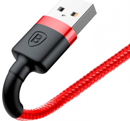 Оригинален USB кабел BASEUS Cafule Cable Lightning за зареждане и пренос на данни - червен — снимка 2