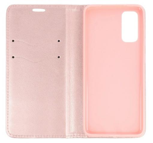 Кожен калъф Flip тефтер Flexi Magnet Book със стойка за Samsung Galaxy A71 - Rose Gold — снимка 3