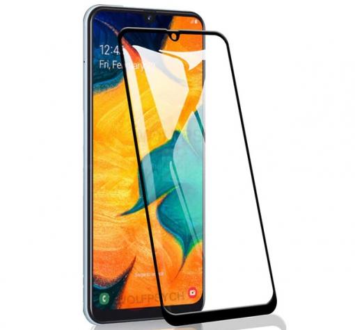 3D full cover Tempered glass Full Glue screen protector Samsung Galaxy A40 / Извит стъклен скрийн протектор с лепило от вътрешната страна за Samsung Galaxy A40 - черен