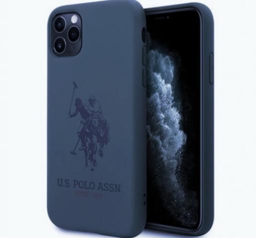 Оригинален силиконов гръб U.S. POLO ASSN. за Apple iPhone 12 Pro Max 6.7" - син