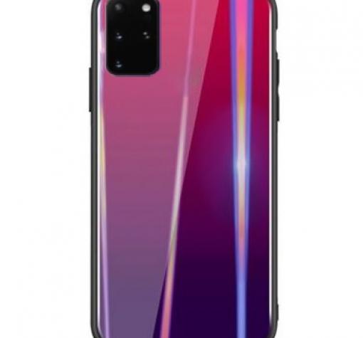 Луксозен стъклен твърд гръб Aurora за Samsung Galaxy S20 - преливащ / цикламено
