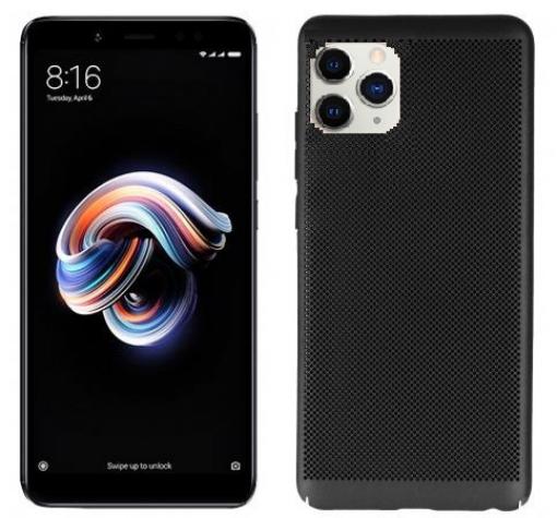 Луксозен твърд гръб за Apple iPhone 11 Pro 5.8" - черен / Grid