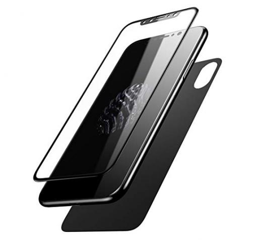 3D full cover Tempered Glass Screen Protector Baseus за Apple iPhone XR / Извит стъклен скрийн протектор Baseus за Apple iPhone XR - черен / лице и гръб — снимка 2