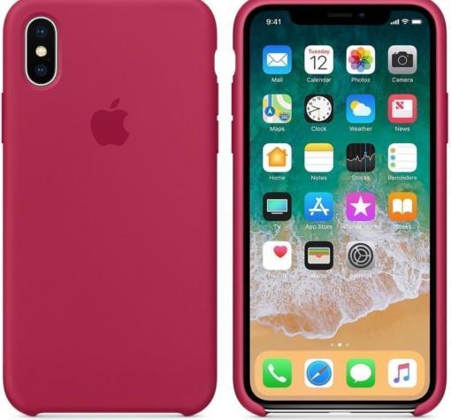 Оригинален гръб Silicone Cover за Apple iPhone XS MAX - бордо