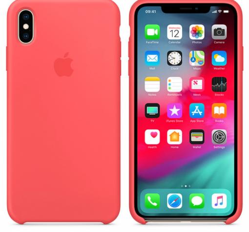 Оригинален гръб Silicone Cover за Apple iPhone XS MAX - розов