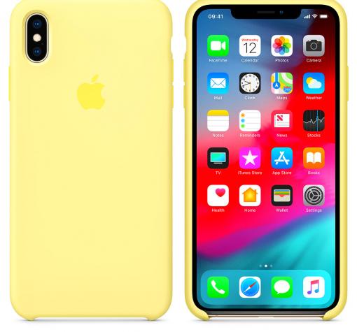 Оригинален гръб Silicone Cover за Apple iPhone XS MAX - жълт
