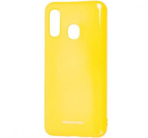 Силиконов калъф / гръб / Molan Cano Glossy Jelly Case за Huawei Y6 2019 / Honor 8A - жълт / гланц / брокат