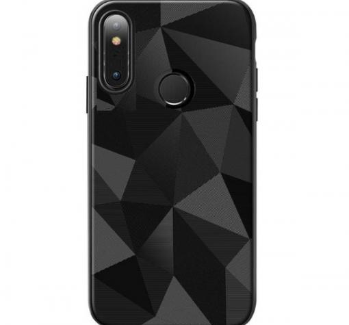 Силиконов калъф / гръб / PRISM GEOMETRIC TPU за Huawei Y7 2019 - черен / призма