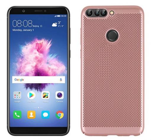 Луксозен твърд гръб за Huawei Y7 Prime 2018 - Rose Gold / Grid