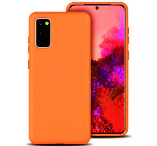 Луксозен силиконов калъф / гръб / Soft Touch TPU за Samsung Galaxy S20 FE - оранжев