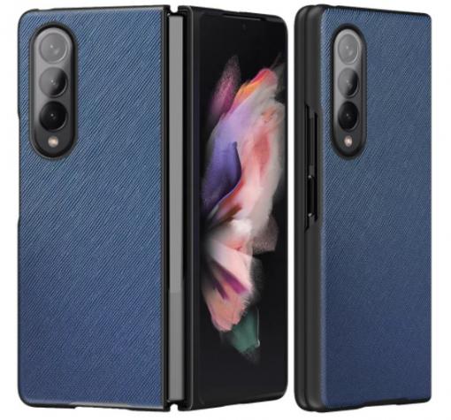 Луксозен твърд гръб / кейс / за Samsung Galaxy Z Fold3 5G - тъмно син