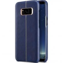 Луксозен кожен гръб VORSON за Samsung Galaxy S8 G950 - тъмно син