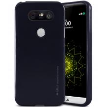 Луксозен силиконов калъф / гръб / TPU MERCURY i-Jelly Case Metallic Finish за LG G5 - черен
