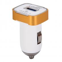 Mини USB зарядно за кола / Mini USB Car Charger LDNIO DL-DC211 / DC12V-24V / 1 USB Port / 5V - 2.1A - бял