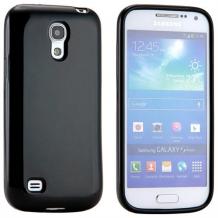Силиконов калъф / гръб / ТПУ за Samsung Galaxy S4 mini i9190 / i9192 / i9195 - черен / гланц