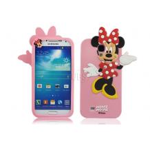 Силиконов калъф / гръб / ТПУ 3D за Samsung Galaxy S4 i9500 / Galaxy S4 i9505 - Minnie mouse розов