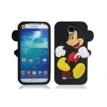 Силиконов калъф / гръб / ТПУ 3D за Samsung Galaxy S4 i9500 / Samsung S4 i9505 - Mickey mouse черен