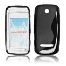 Силиконов калъф ТПУ S-Line за Nokia Asha 305 / 306 - черен