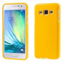 Силиконов калъф / гръб / TPU за Samsung Galaxy A3 SM-300F - жълт / гланц