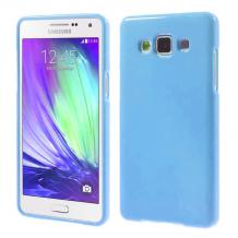Силиконов калъф / гръб / TPU за Samsung Galaxy A3 SM-300F - син / гланц