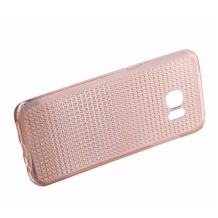 Луксозен силиконов калъф / гръб / TPU за Samsung Galaxy S7 Edge G935 - розов / мрежа 