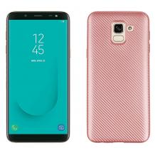 Силиконов калъф / гръб / TPU за Samsung Galaxy J6 2018 - Rose Gold / Carbon