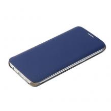 Луксозен кожен калъф тефтер ROCK Veena Series за Samsung Galaxy S7 G930 - тъмно син